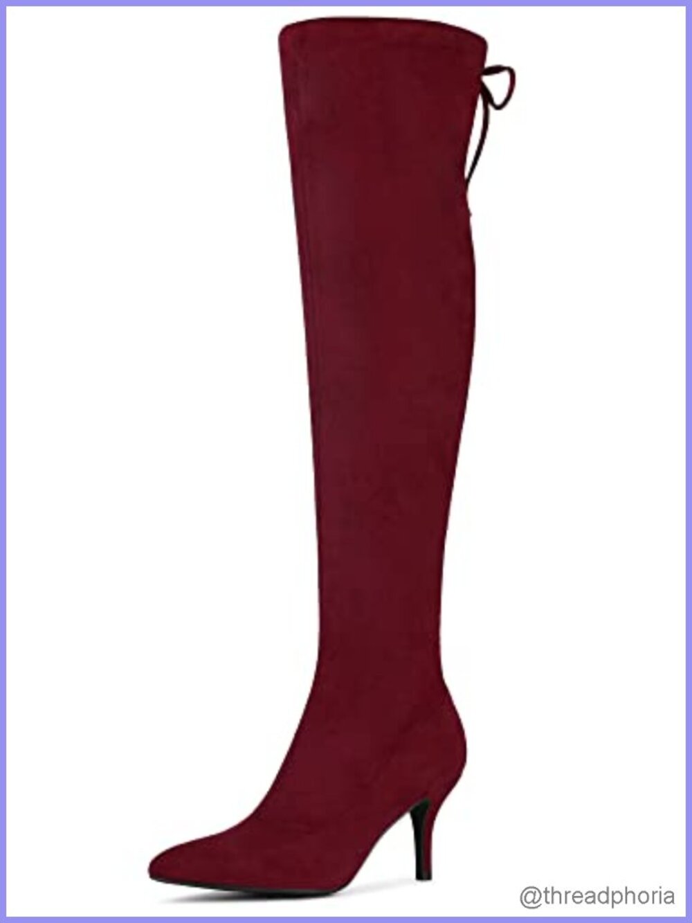 Faux Suede Round Toe Chunky Heel Over the Knee Boots